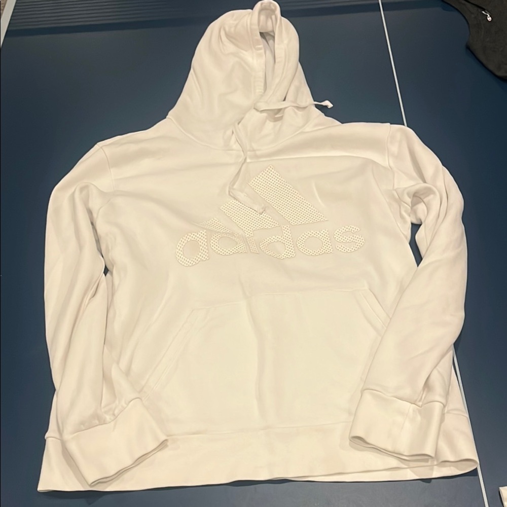 Adidas White Sweatshirt Hoodie Long Sleeve men’s large